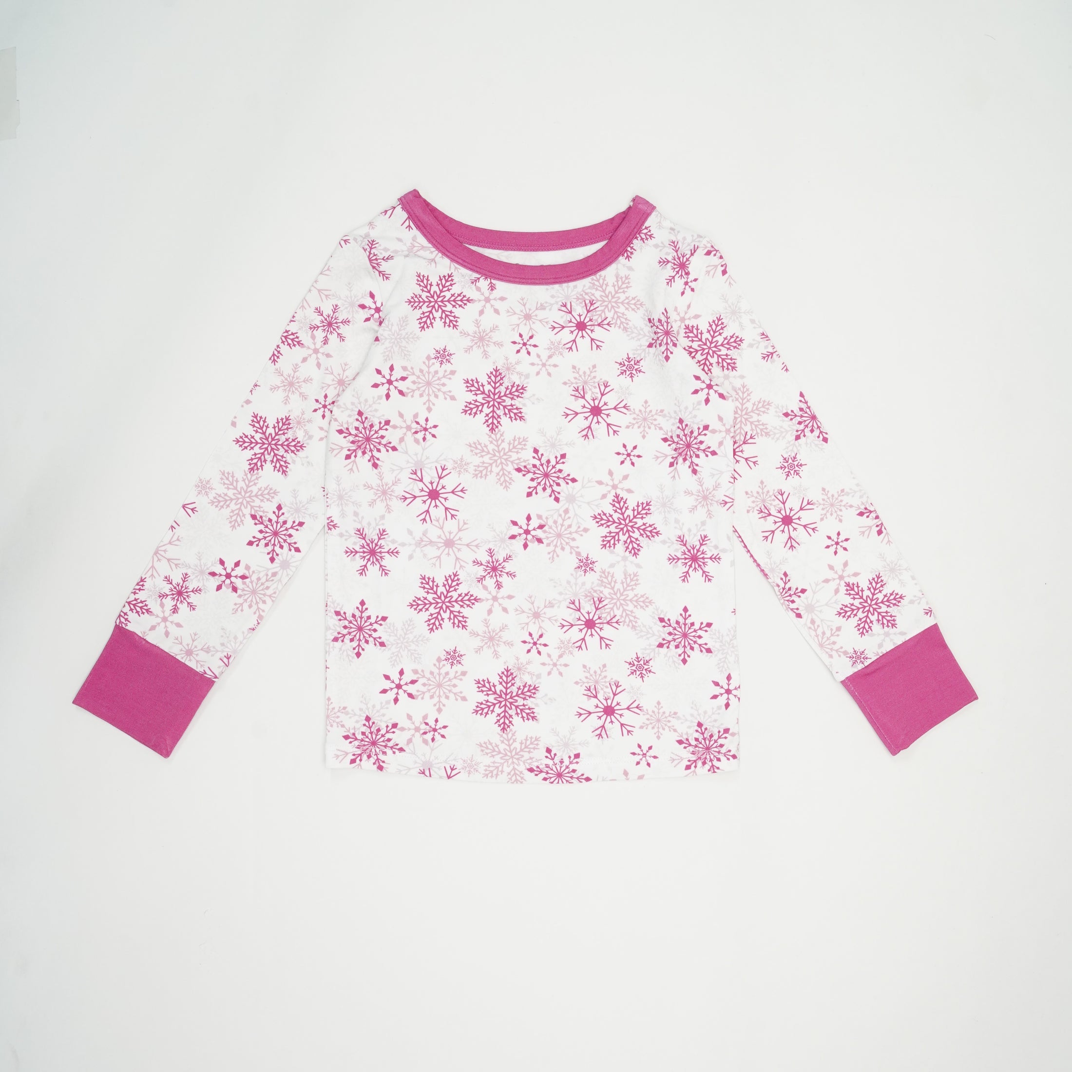 Holiday Pjs Set- Pink Snowflakes