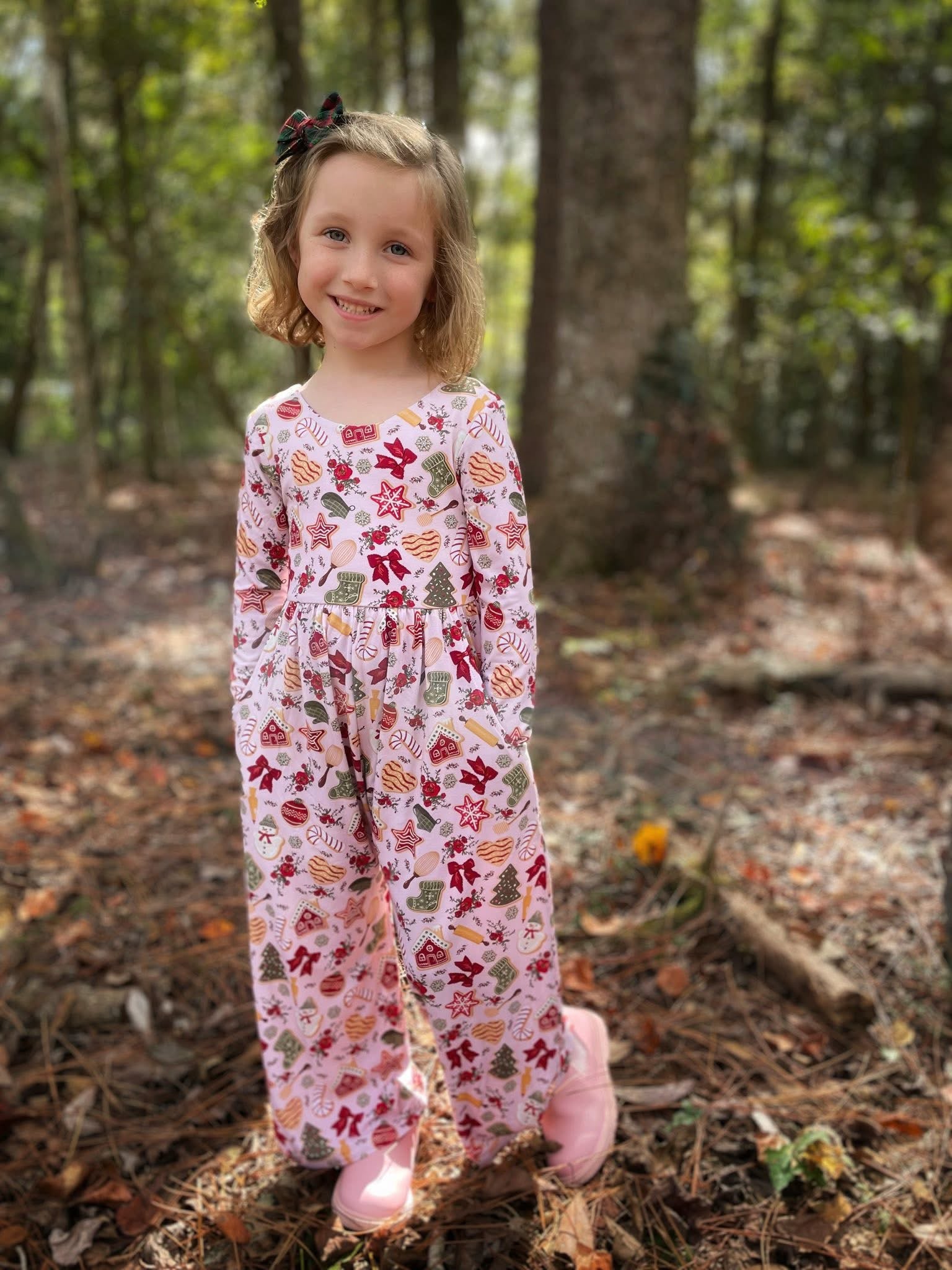 Bamboo Long Sleeve Romper - Cookies