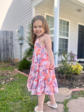 Tie Tiered Twirl Bamboo Dress - Dahlia
