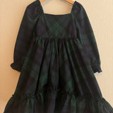 Eloise Long Sleeve Ruffle Twirl Dress - Plaid