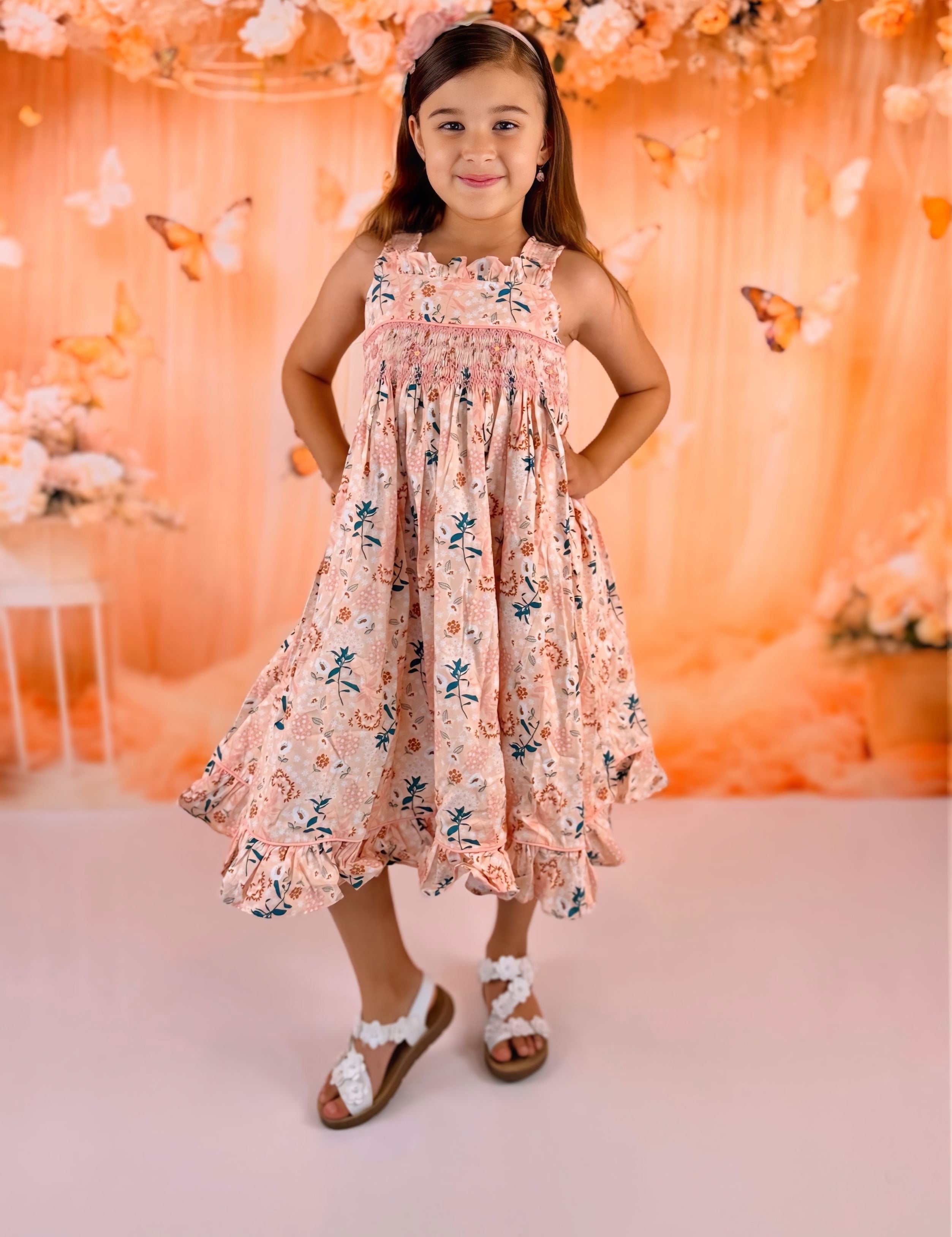 Sienna Dress - Hand smocked - Wildflower Fields