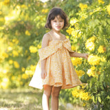 Maxene Bow Off Shoulder or Tie Strap Dress - Yellow