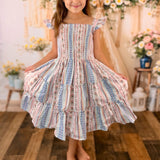 Sun Dress - Floral Stripes
