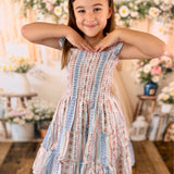 Sun Dress - Floral Stripes