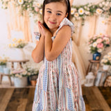 Sun Dress - Floral Stripes
