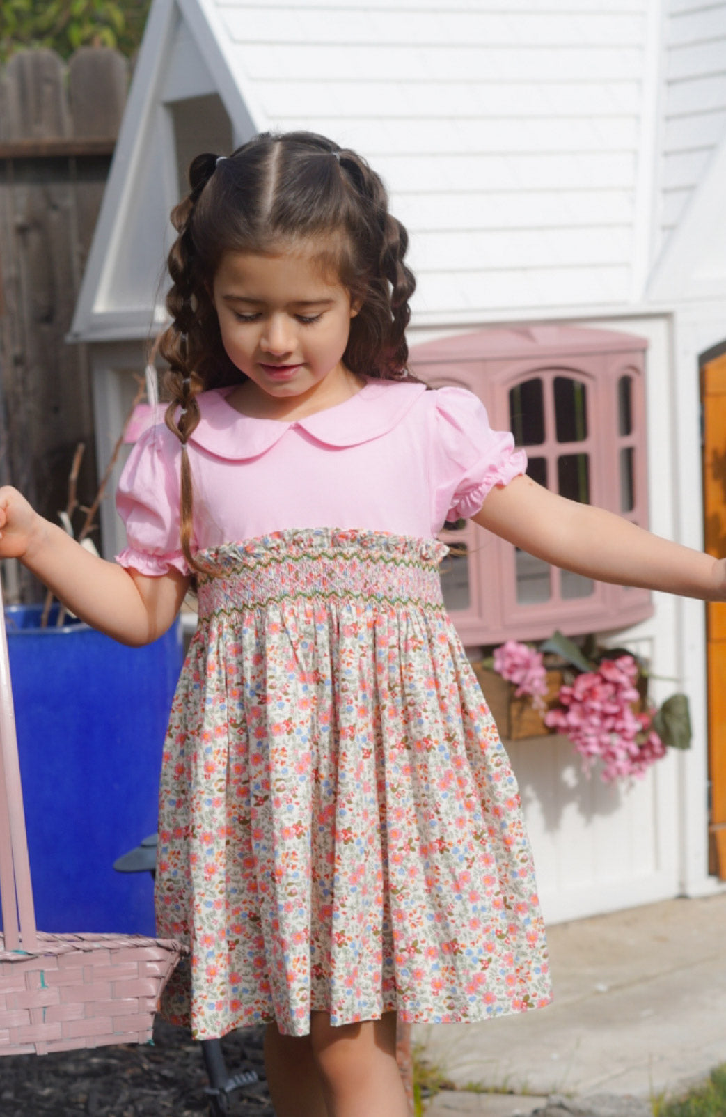 Peterpan Collar Smocked Dress