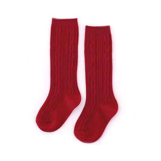 Little Stocking Co. - Cherry Cable Knit Knee High Socks