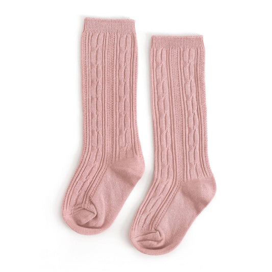 Little Stocking Co. - Blush Cable Knit Knee High Socks