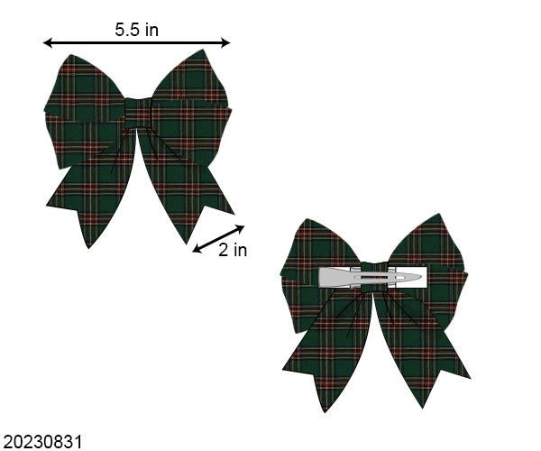 Hairbow -  Red and Green Plaid